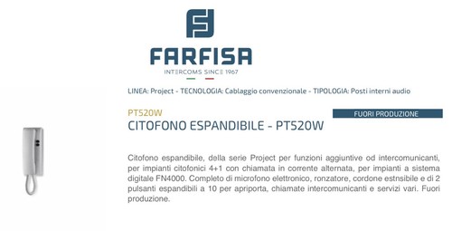 Citofono espandibile farfisa - citofono,